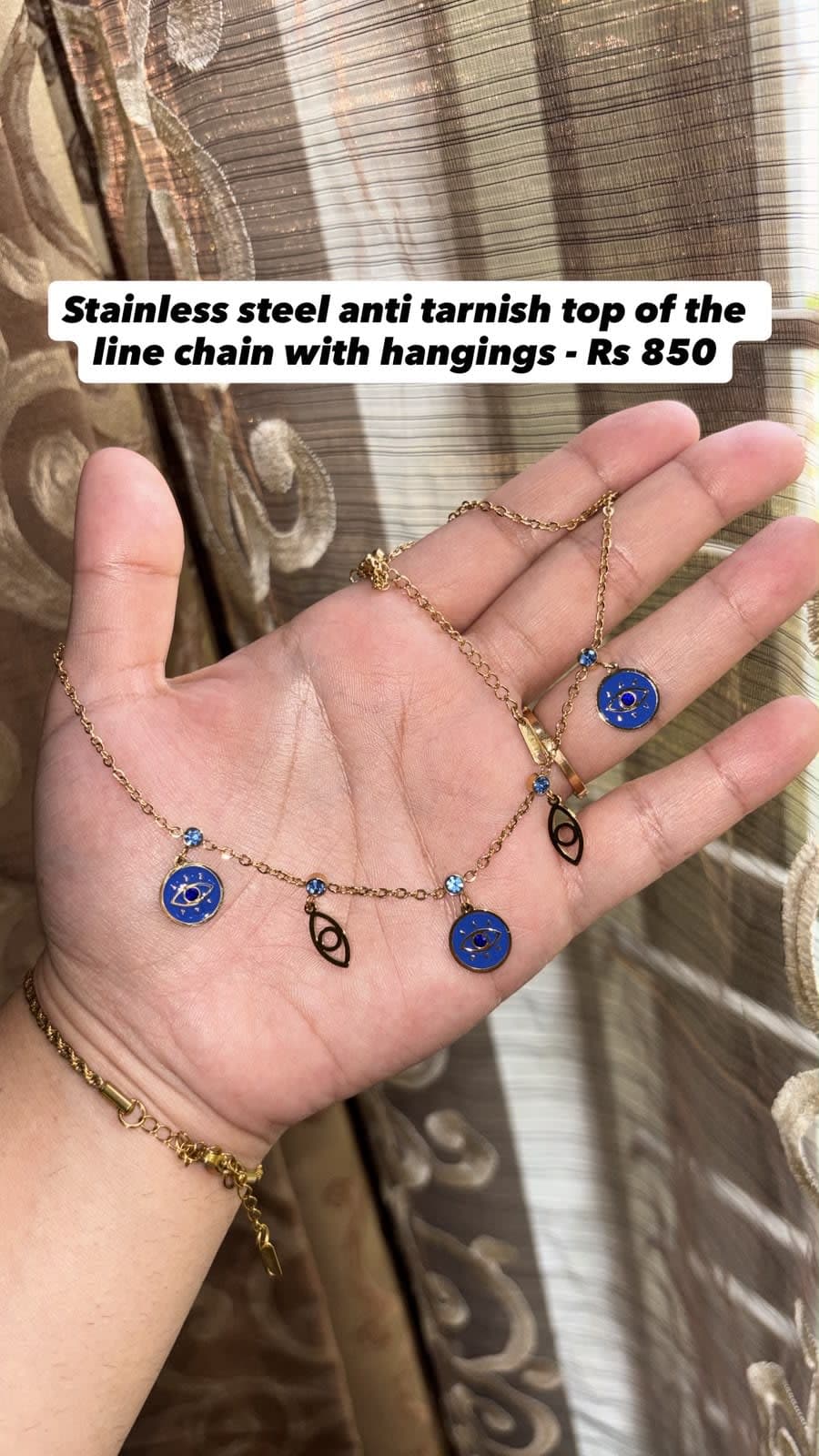 Evil Eye premium chain with hangings - Antitarnish, Stainless steel