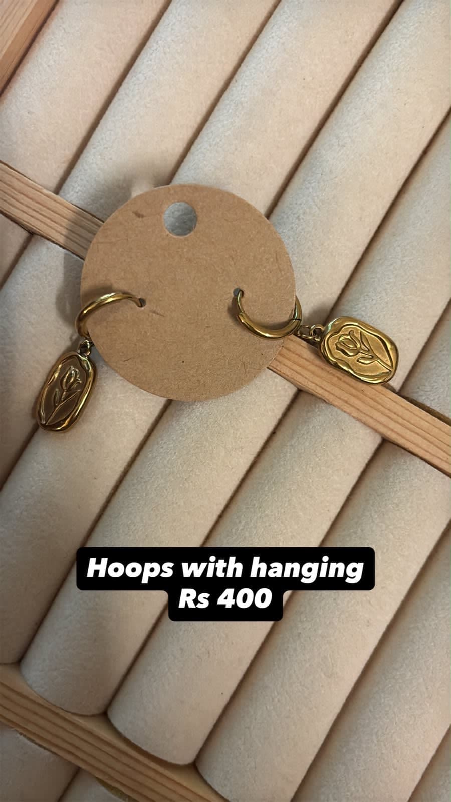 Vintage floral hoops - Antitarnish, Stainless Steel