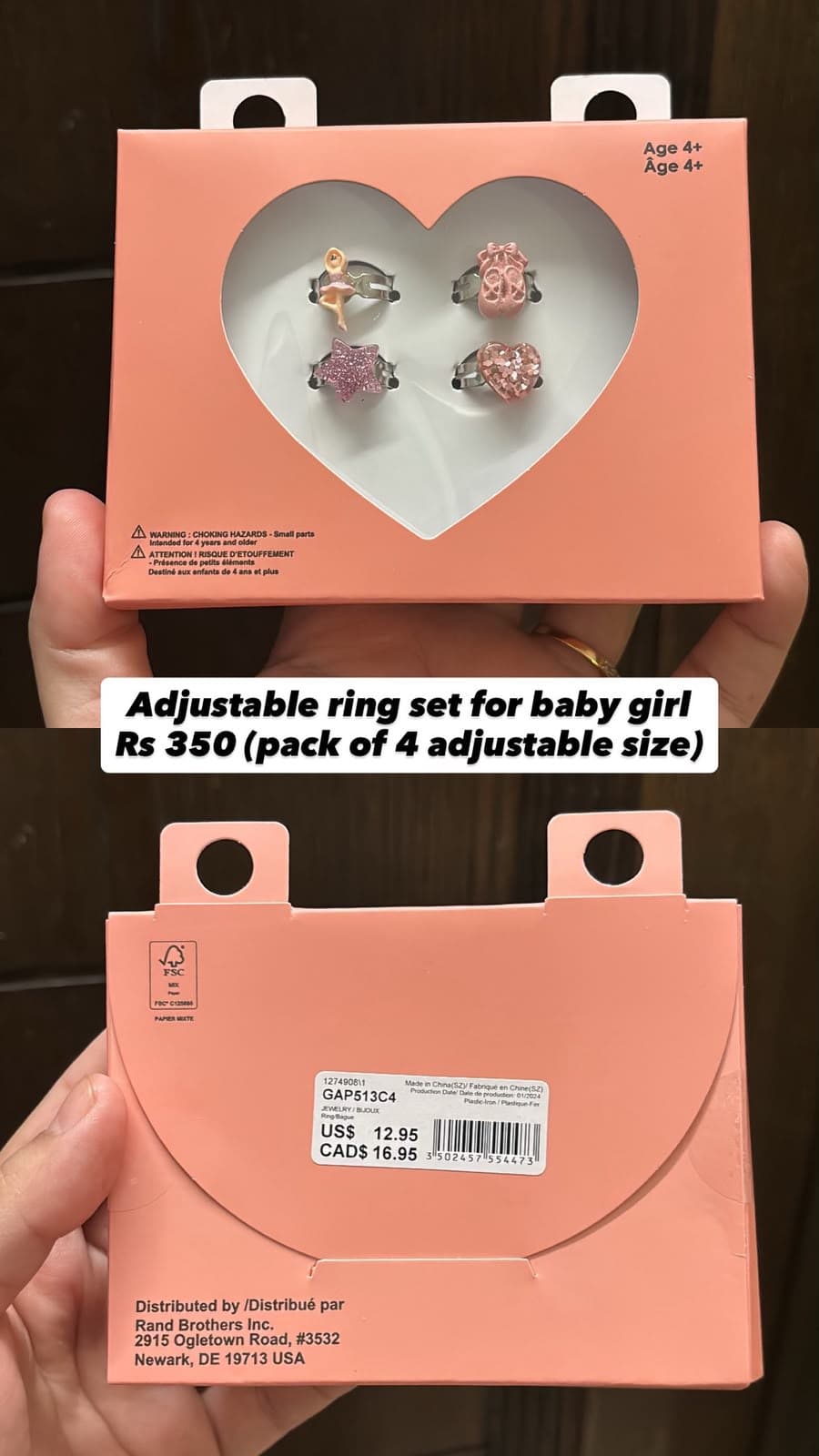 Adjustable Ring Set For Baby Girl