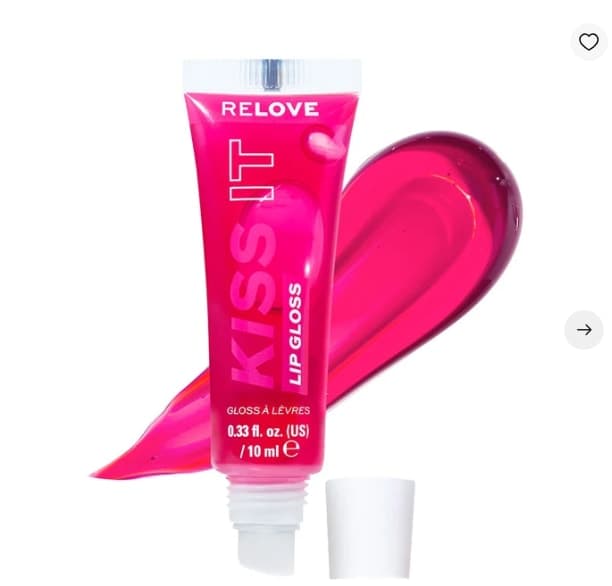 Relove by Revolution Kiss It Lip Gloss Shade Raspberry Pink