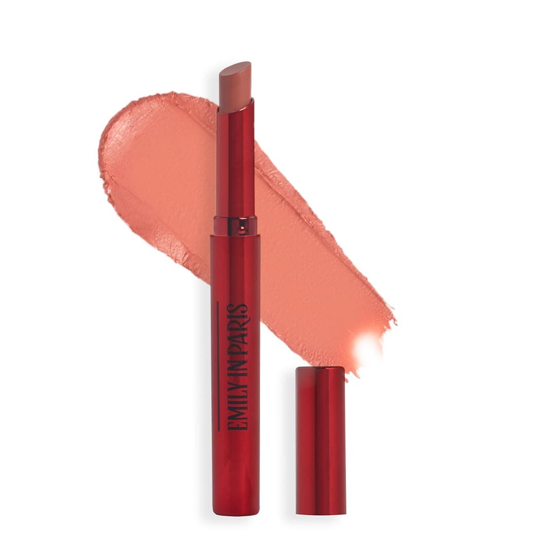 Makeup Revolution x Emily in Paris Just A Kiss Cream Lipstick Shade Mindy Taupe Nude