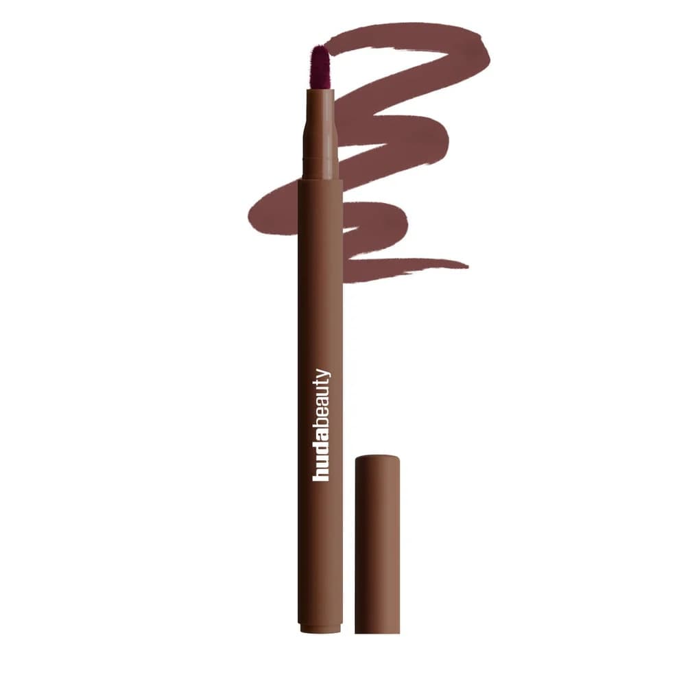 Huda Beauty Lip Stain Shade Rich Brown
